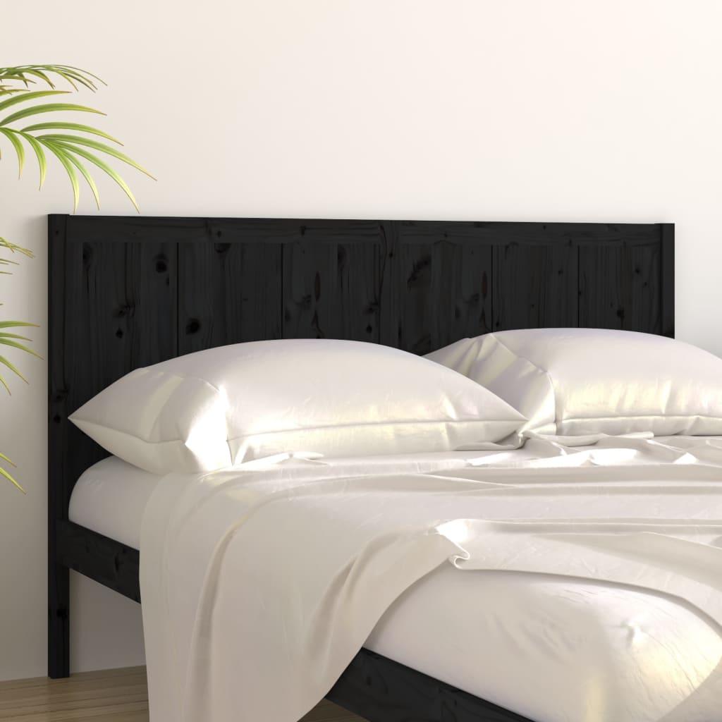 Tête de lit Noir 205,5x4x100 cm Bois massif de pin - XIOS