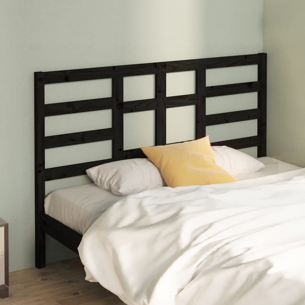 Tête de lit Noir 146x4x104 cm Bois massif de pin - XIOS