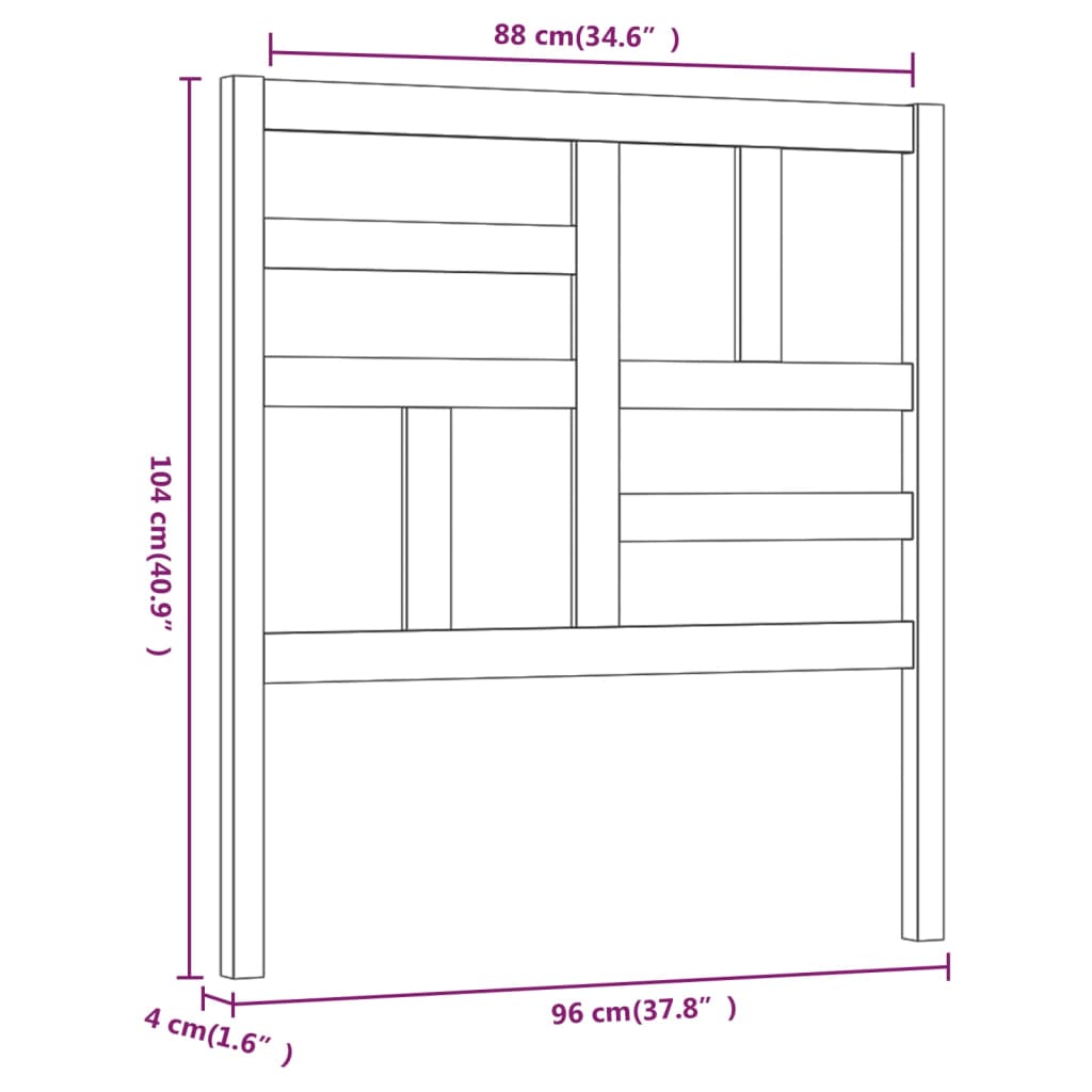 Tête de lit Gris 96x4x104 cm Bois massif de pin - XIOS
