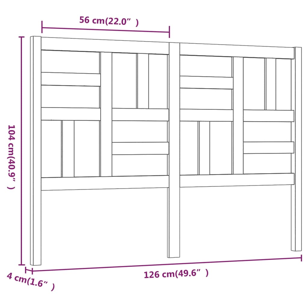 Tête de lit Blanc 126x4x104 cm Bois massif de pin - XIOS