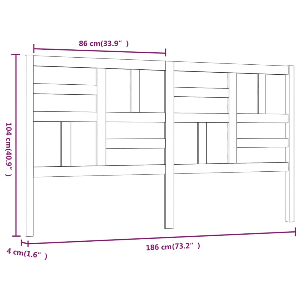 Tête de lit Blanc 186x4x104 cm Bois massif de pin - XIOS