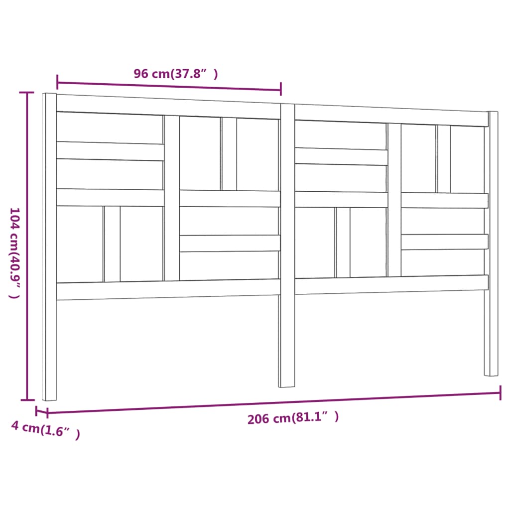 Tête de lit 206x4x104 cm Bois massif de pin - XIOS