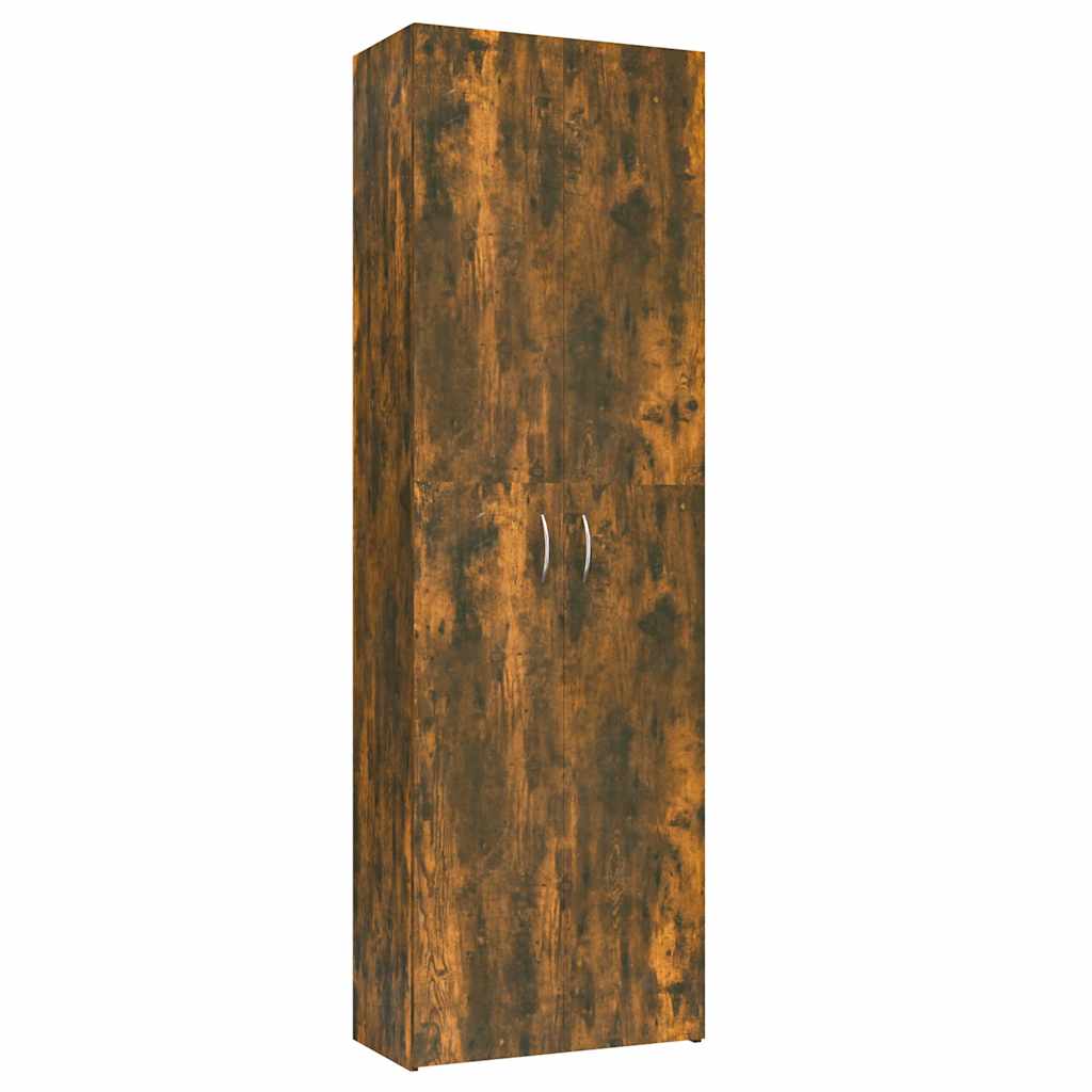 Armoire de bureau Chêne fumé 60x32x190 cm Bois d'ingénierie