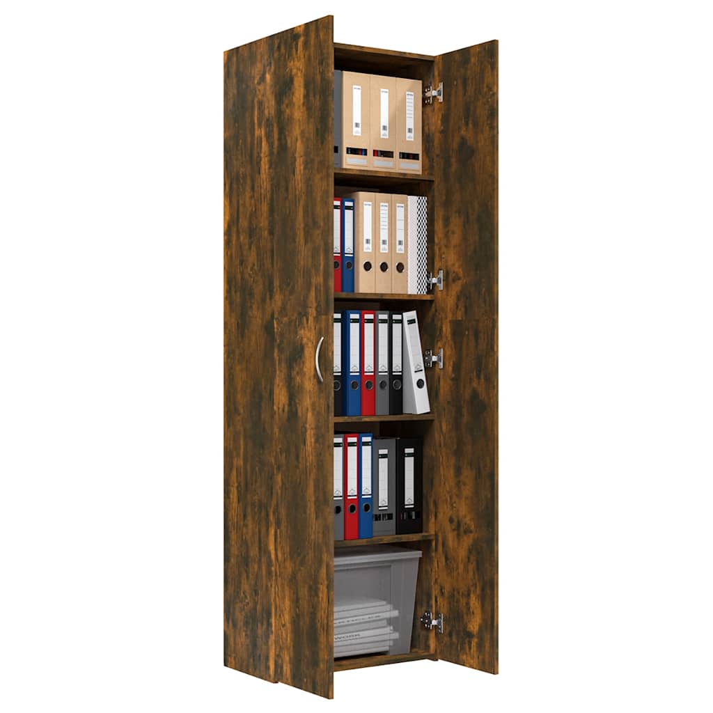 Armoire de bureau Chêne fumé 60x32x190 cm Bois d'ingénierie - XIOS