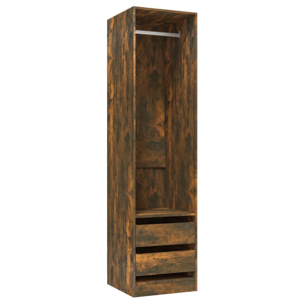 Armoire avec tiroirs Chêne fumé 50x50x200 cm Bois d'ingénierie - XIOS