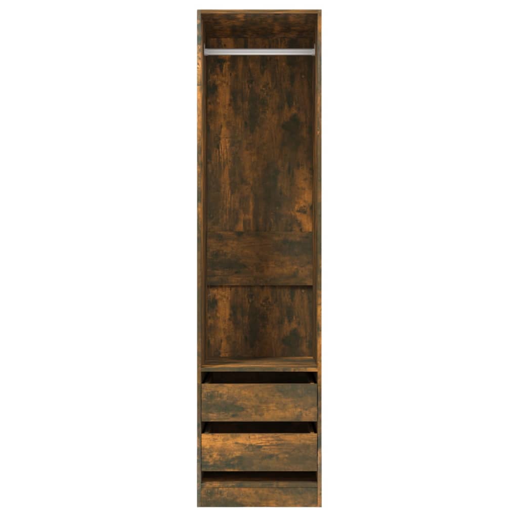 Armoire avec tiroirs Chêne fumé 50x50x200 cm Bois d'ingénierie - XIOS