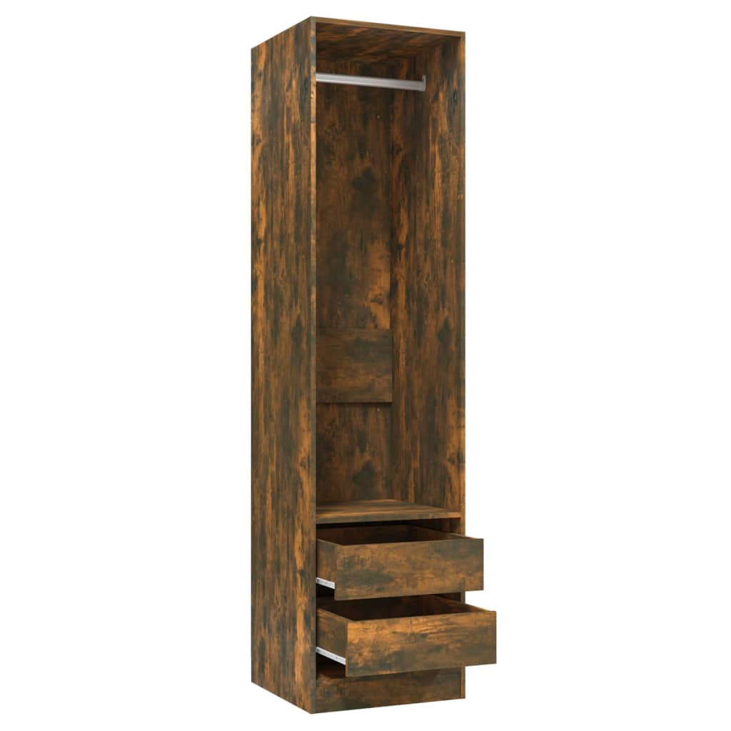 Armoire avec tiroirs Chêne fumé 50x50x200 cm Bois d'ingénierie - XIOS