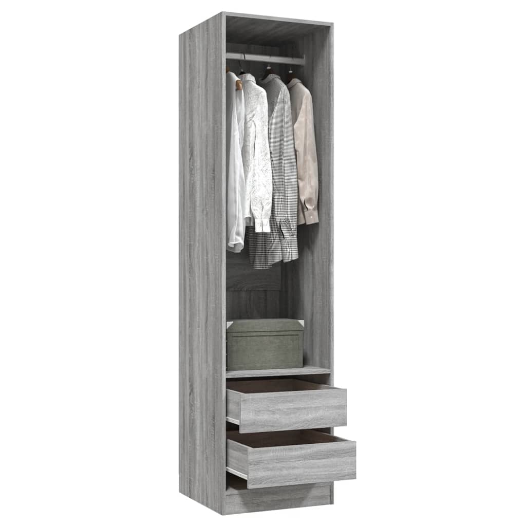 Armoire avec tiroirs Sonoma gris 50x50x200 cm Bois d'ingénierie - XIOS