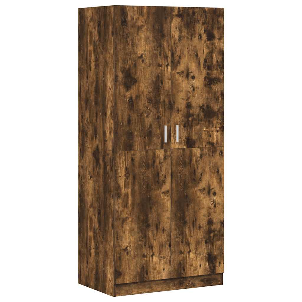 Garde-robe Chêne fumé 80x52x180 cm Bois d'ingénierie