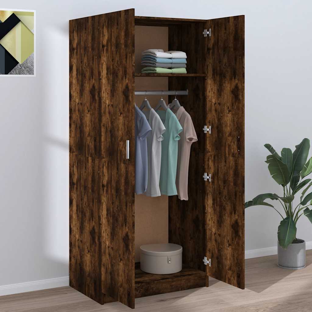 Garde-robe Chêne fumé 80x52x180 cm Bois d'ingénierie - XIOS