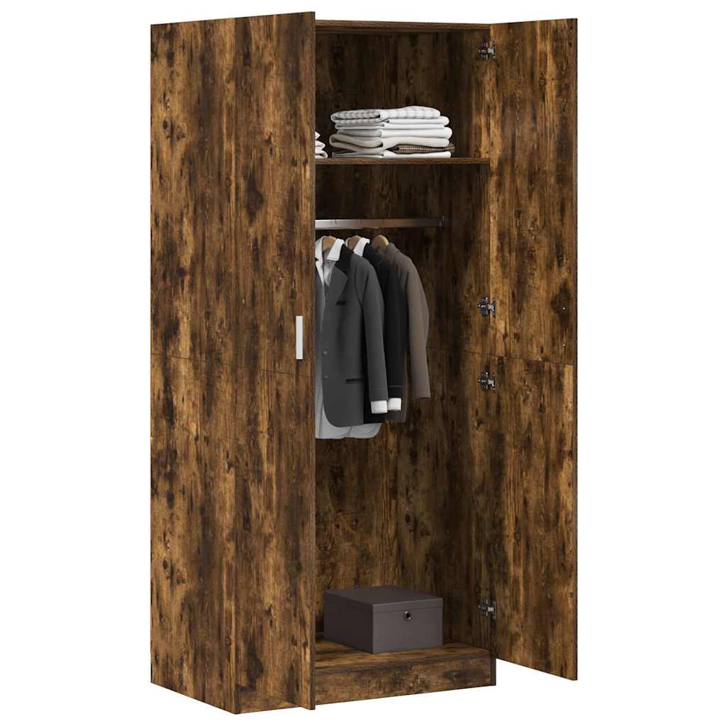 Garde-robe Chêne fumé 80x52x180 cm Bois d'ingénierie