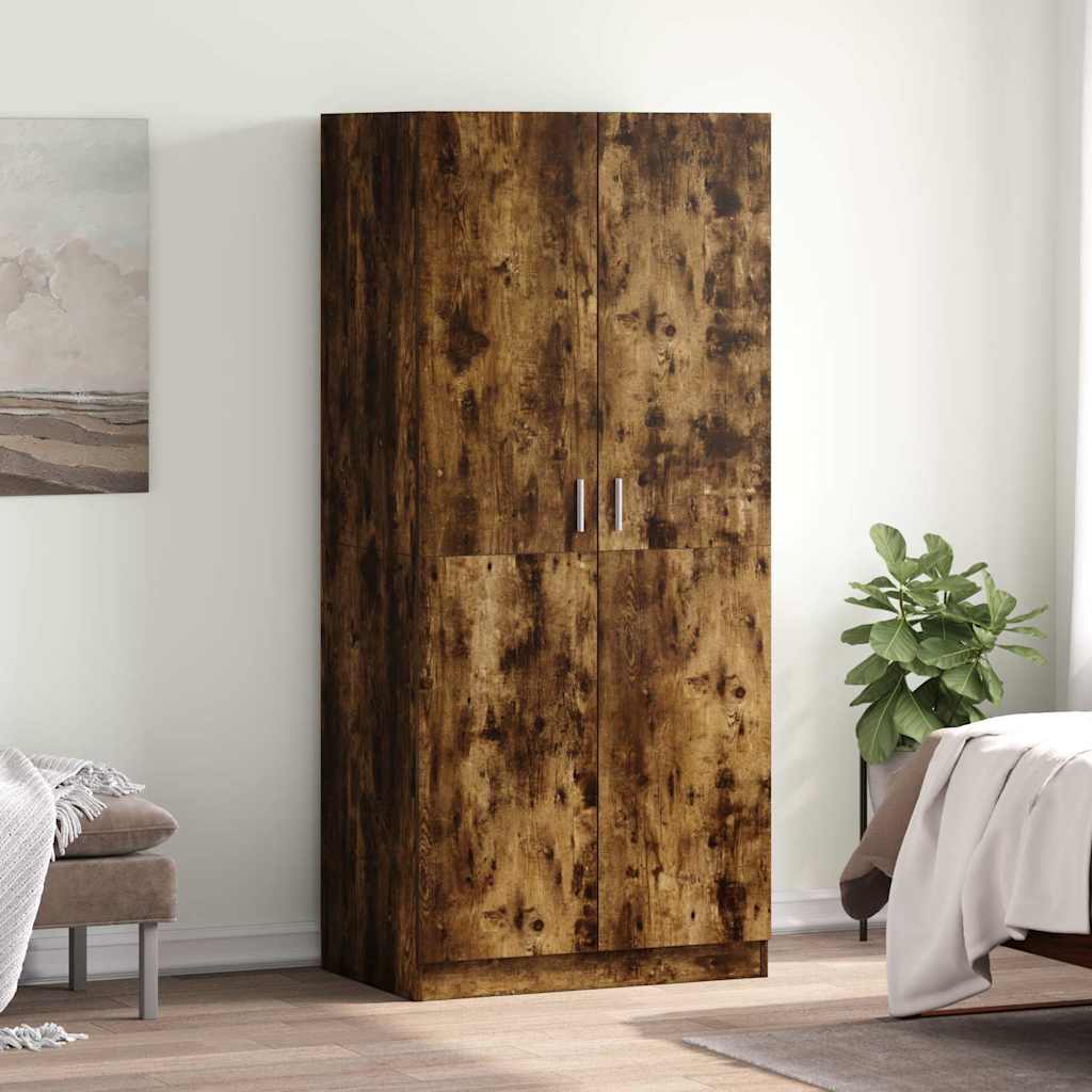 Garde-robe Chêne fumé 80x52x180 cm Bois d'ingénierie - XIOS