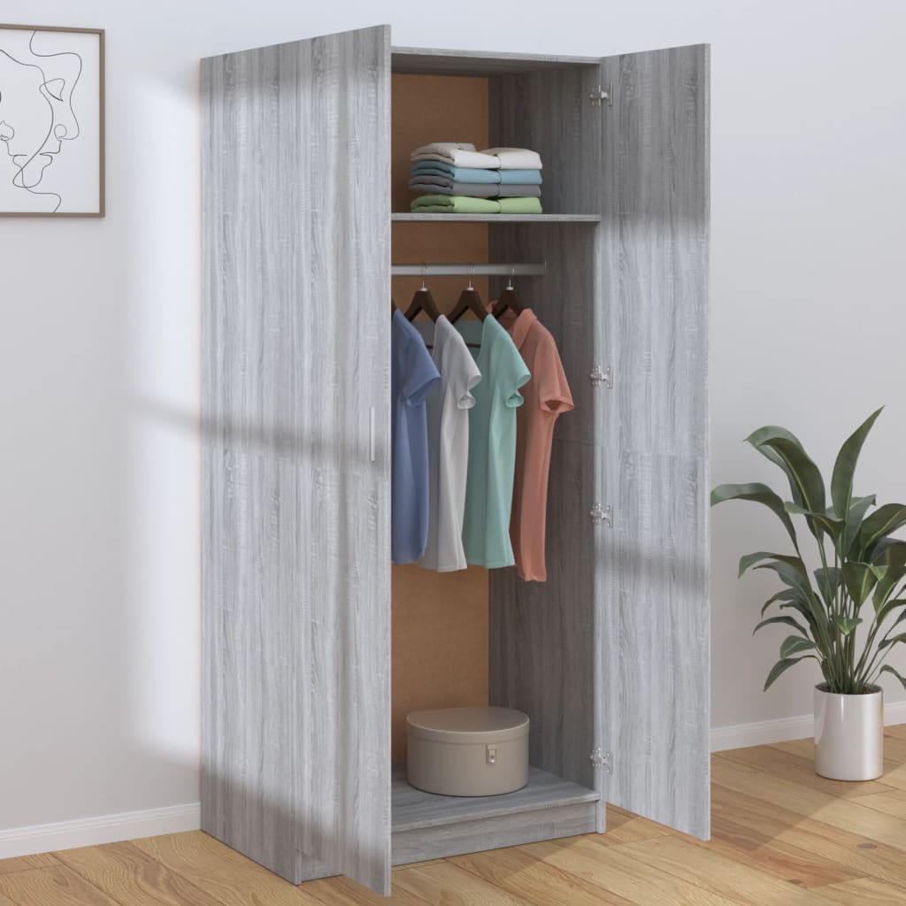 Garde-robe Sonoma gris 80x52x180 cm Bois d'ingénierie - XIOS