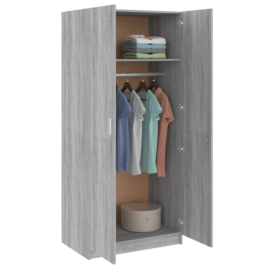 Garde-robe Sonoma gris 80x52x180 cm Bois d'ingénierie - XIOS