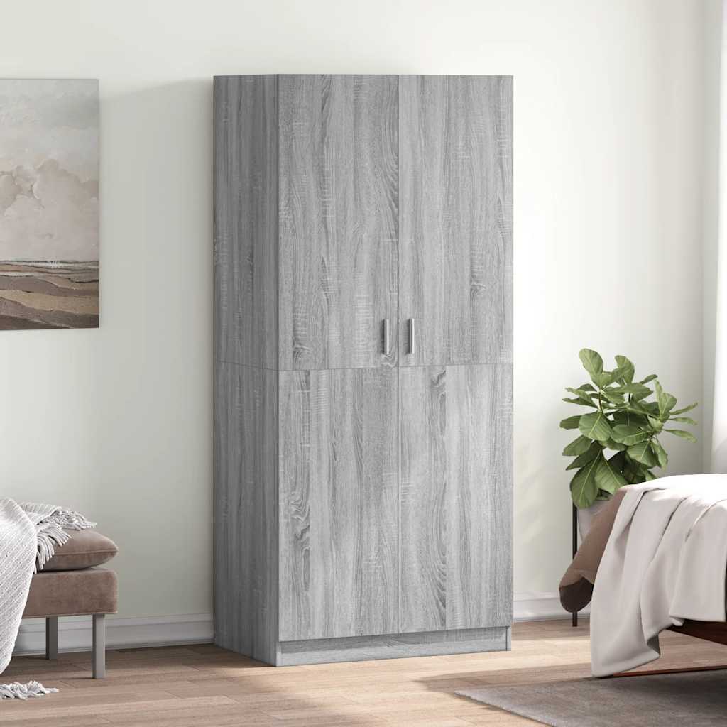 Garde-robe Sonoma gris 80x52x180 cm Bois d'ingénierie - XIOS