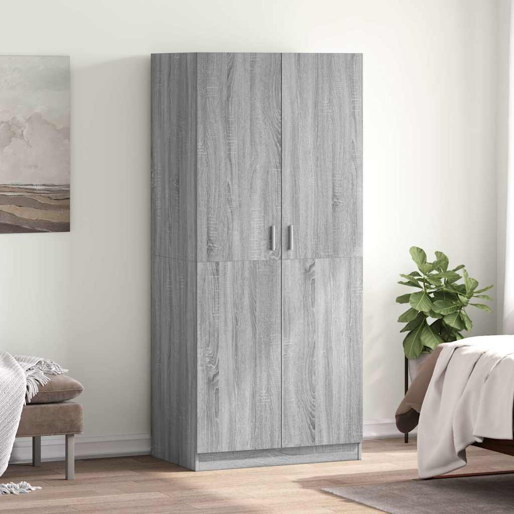 Garde-robe Sonoma gris 80x52x180 cm Bois d'ingénierie