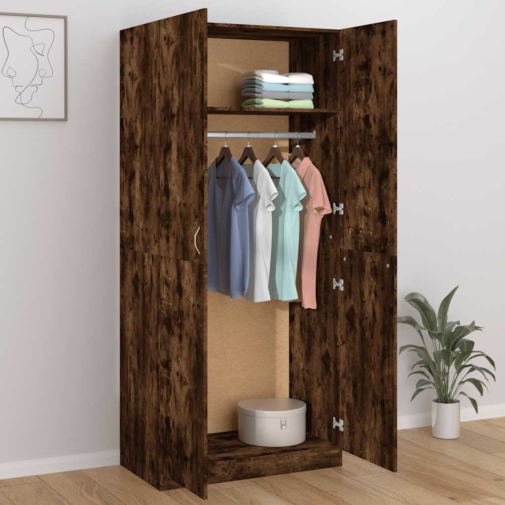 Garde-robe Chêne fumé 90x52x200 cm Bois d'ingénierie - XIOS