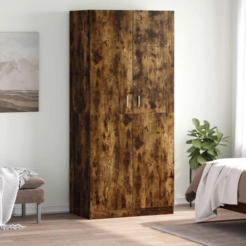 Garde-robe Chêne fumé 90x52x200 cm Bois d'ingénierie - XIOS
