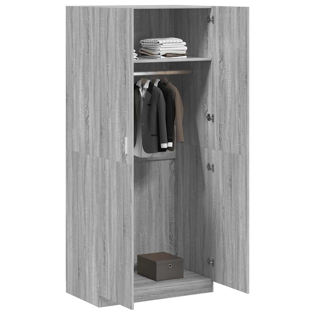 Garde-robe Sonoma gris 90x52x200 cm Bois d'ingénierie - XIOS