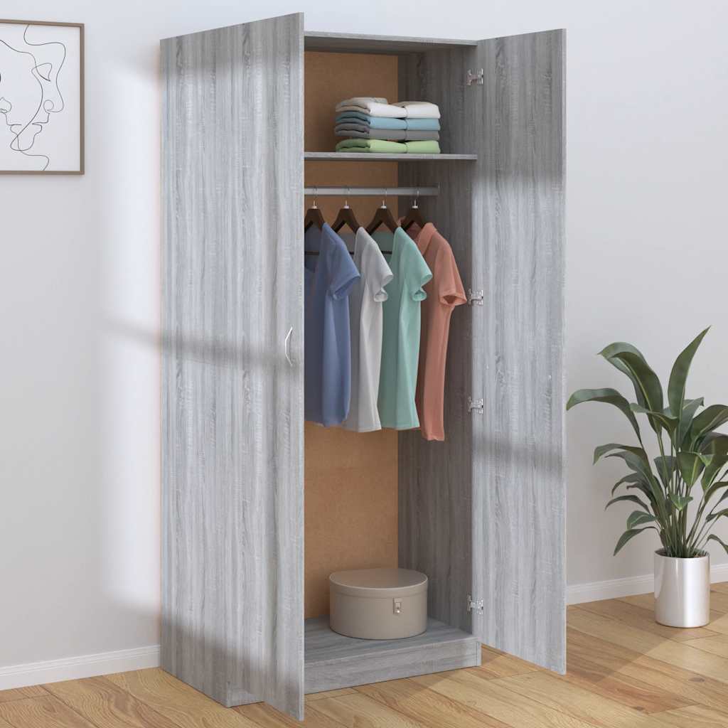 Garde-robe Sonoma gris 90x52x200 cm Bois d'ingénierie - XIOS