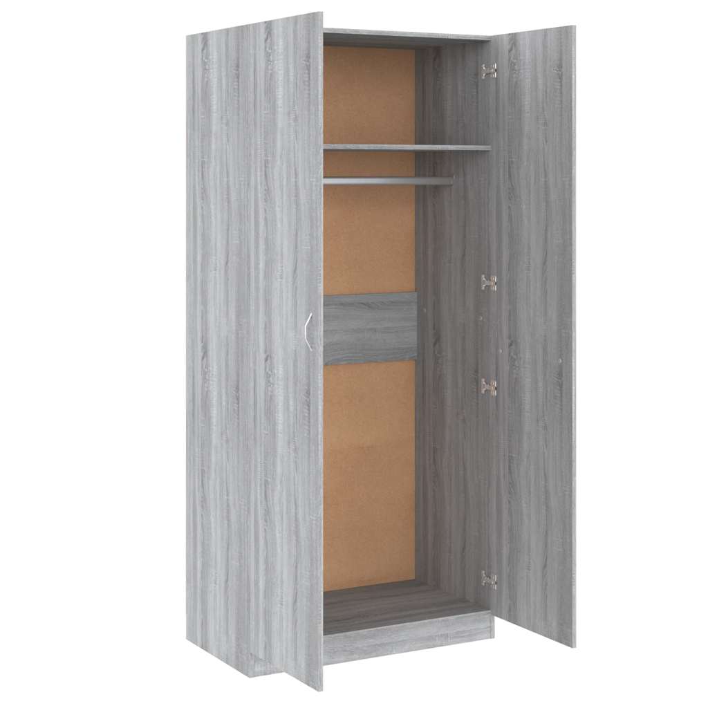 Garde-robe Sonoma gris 90x52x200 cm Bois d'ingénierie - XIOS