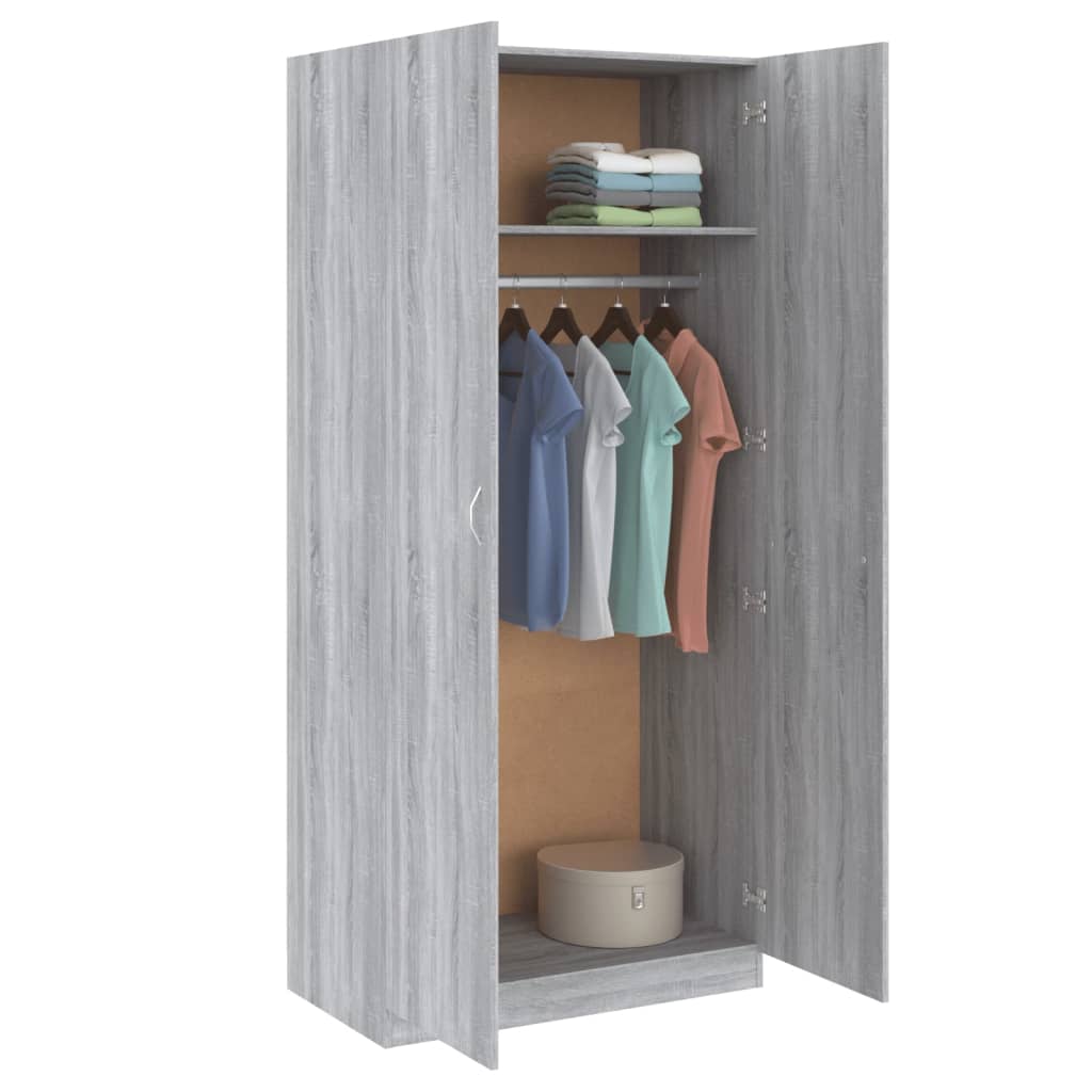 Garde-robe Sonoma gris 90x52x200 cm Bois d'ingénierie - XIOS