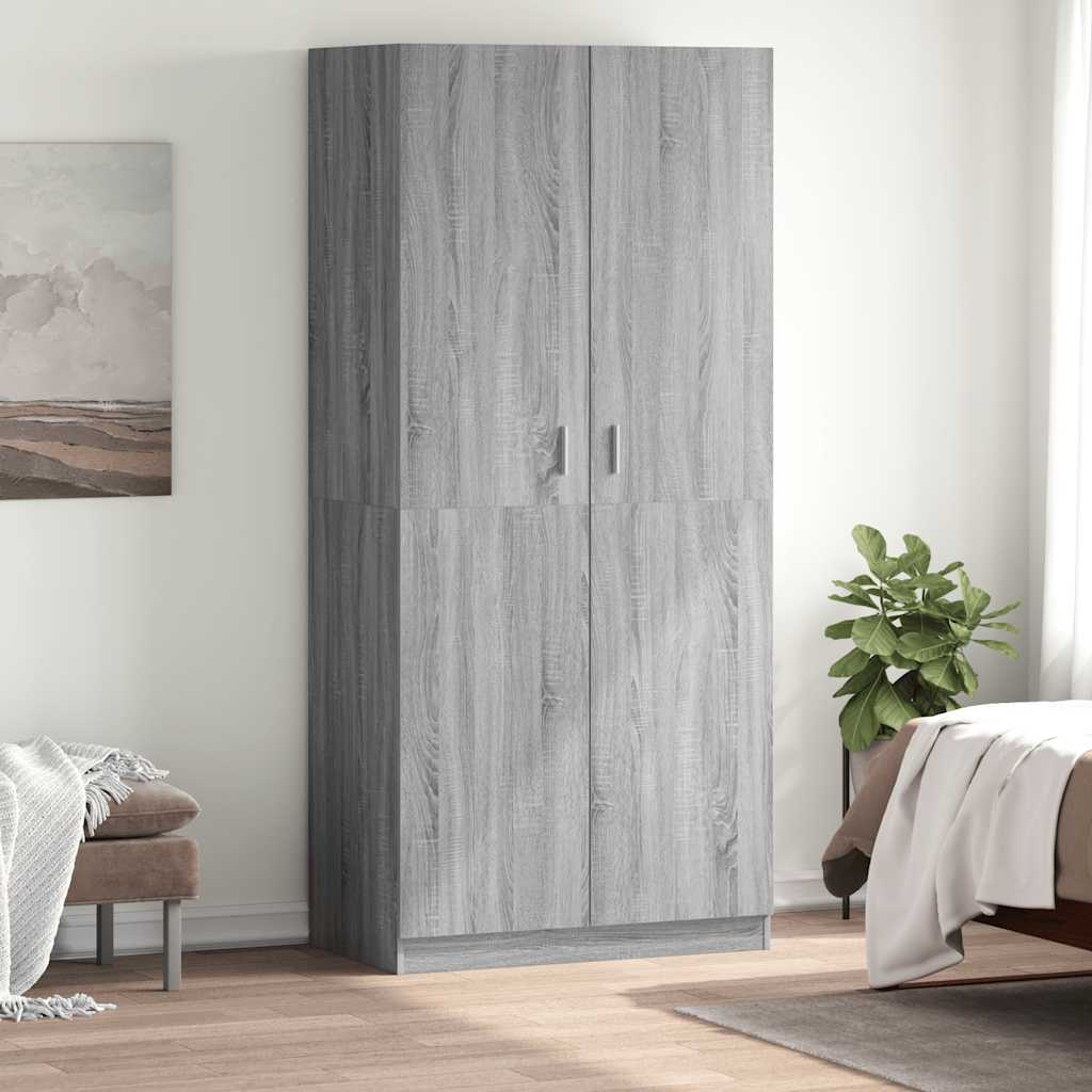 Garde-robe Sonoma gris 90x52x200 cm Bois d'ingénierie - XIOS