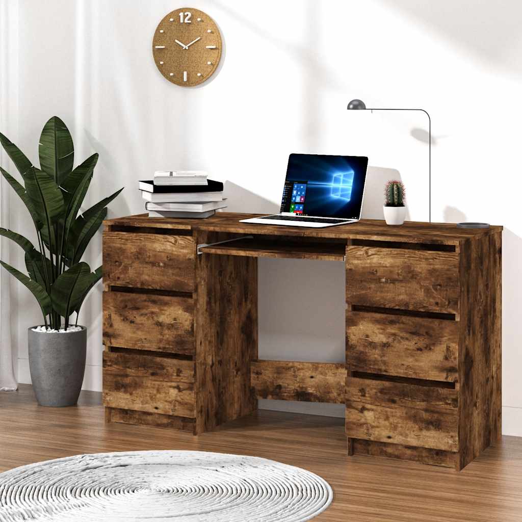 Bureau Chêne fumé 140x50x77 cm Bois d'ingénierie - XIOS
