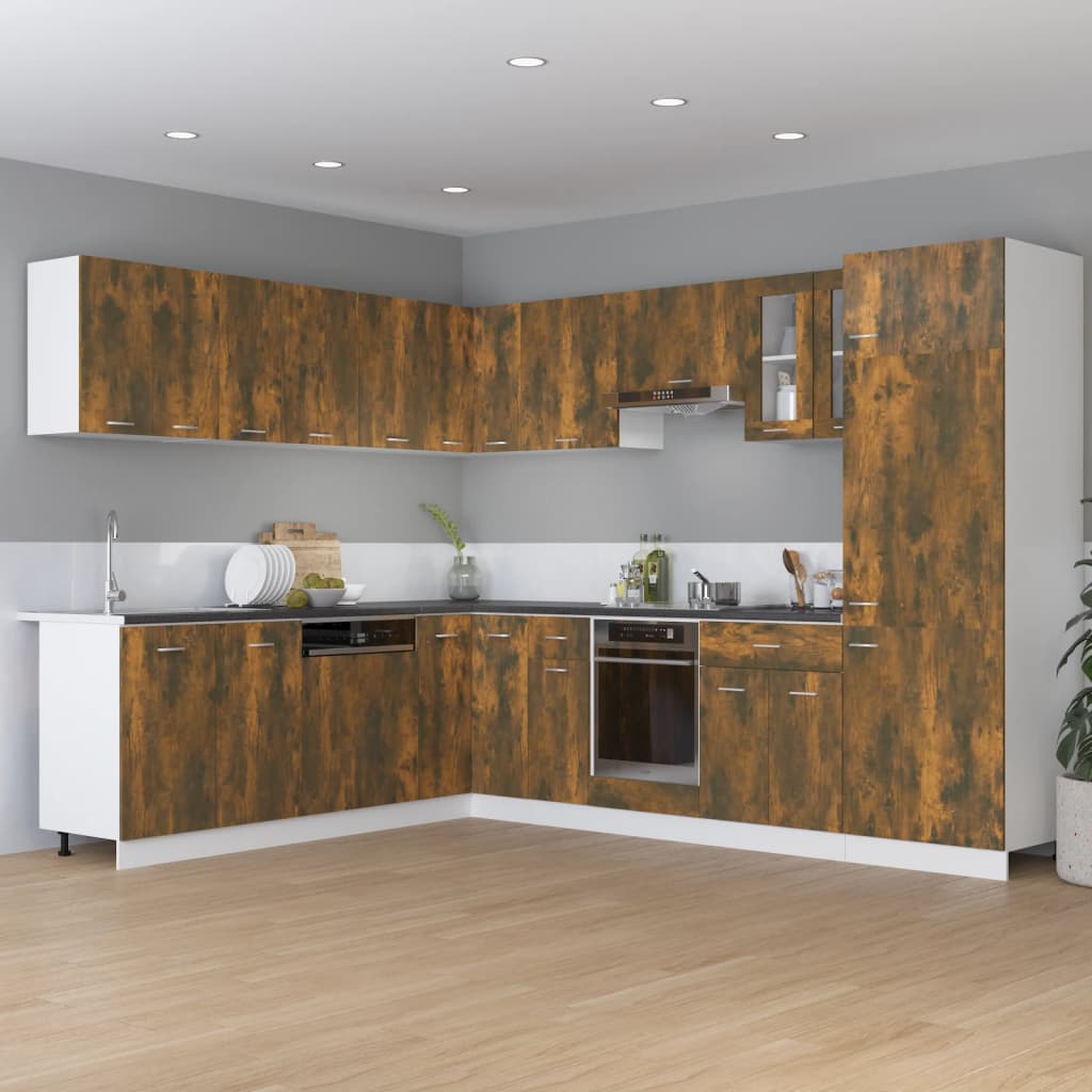 Armoire réfrigérée "Lyon" Chêne fumé 60 x 57 x 207 cm Bois d'ingénierie - XIOS