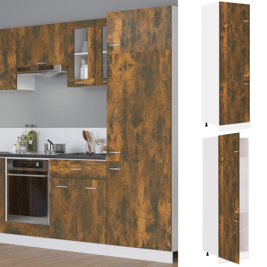 Armoire réfrigérée "Lyon" Chêne fumé 60 x 57 x 207 cm Bois d'ingénierie - XIOS