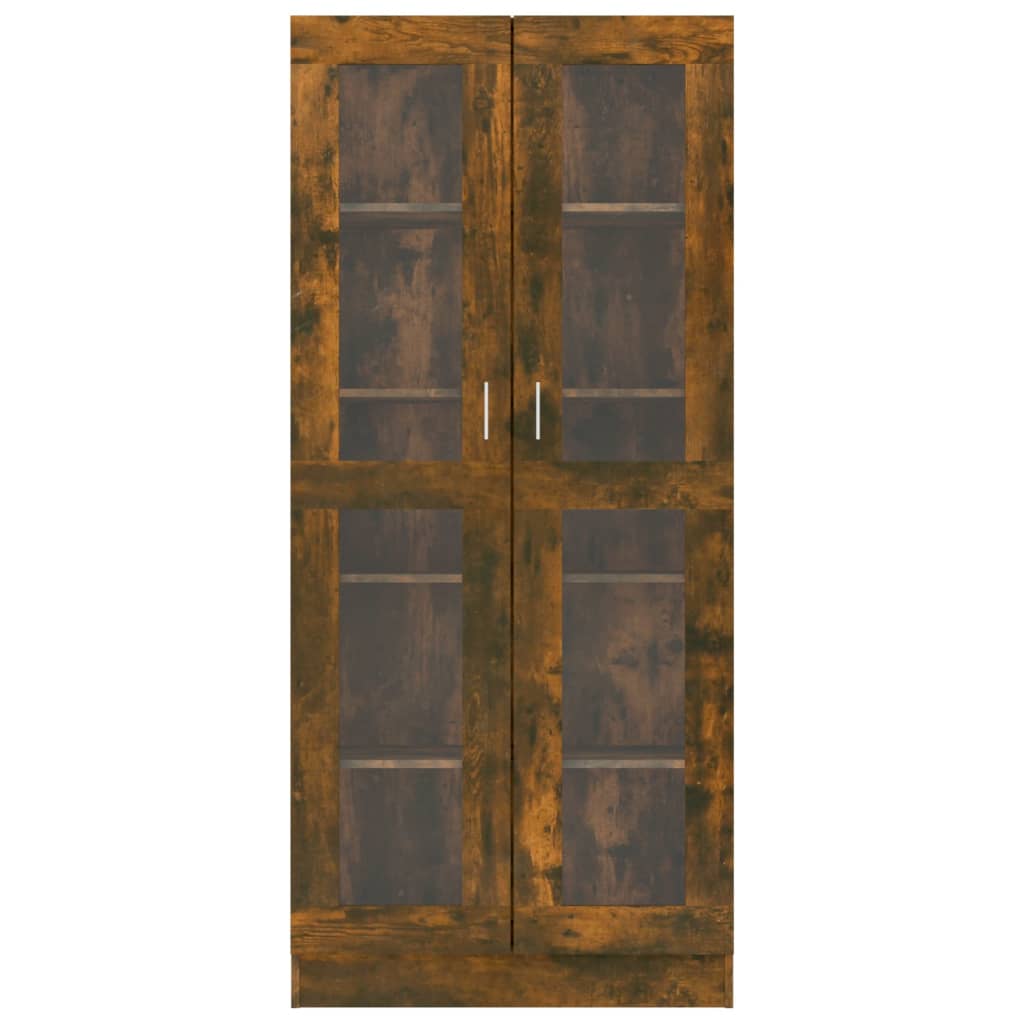 Armoire à vitrine Chêne fumé 82,5x30,5x185 cm Bois ingénierie - XIOS