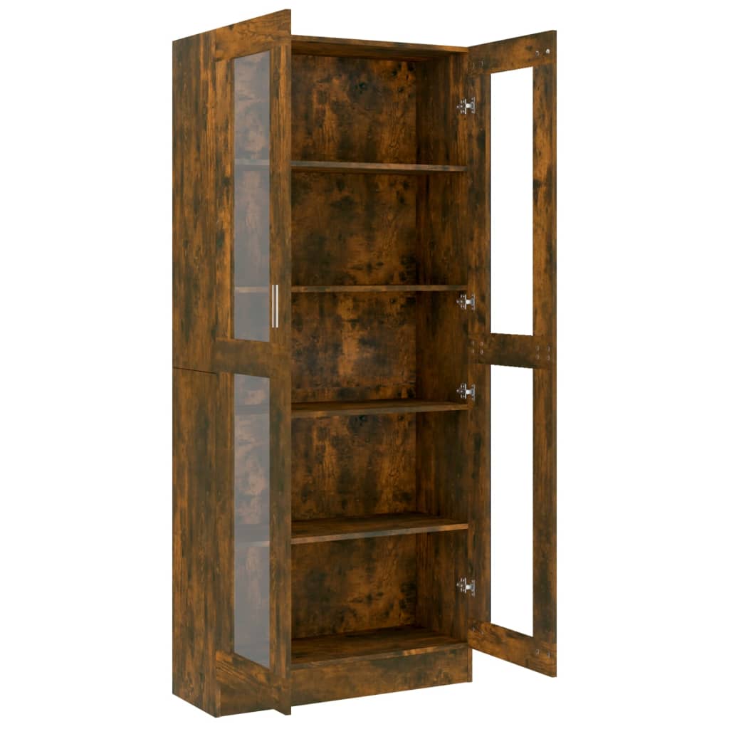 Armoire à vitrine Chêne fumé 82,5x30,5x185,5 cm Bois ingénierie - XIOS