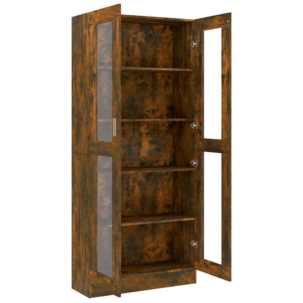 Armoire à vitrine Chêne fumé 82,5x30,5x185 cm Bois ingénierie - XIOS