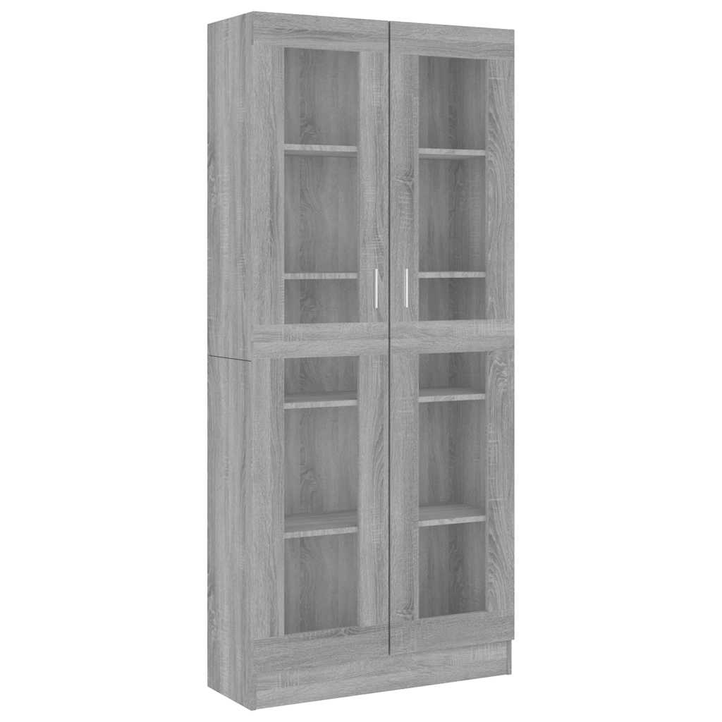 Armoire à vitrine Sonoma gris 82,5x30,5x185cm Bois ingénierie