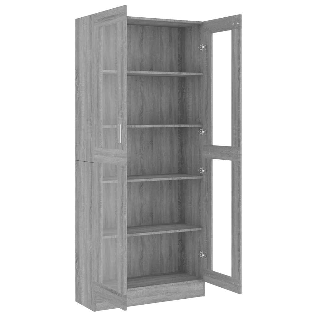 Armoire à vitrine Sonoma gris 82,5x30,5x185cm Bois ingénierie - XIOS