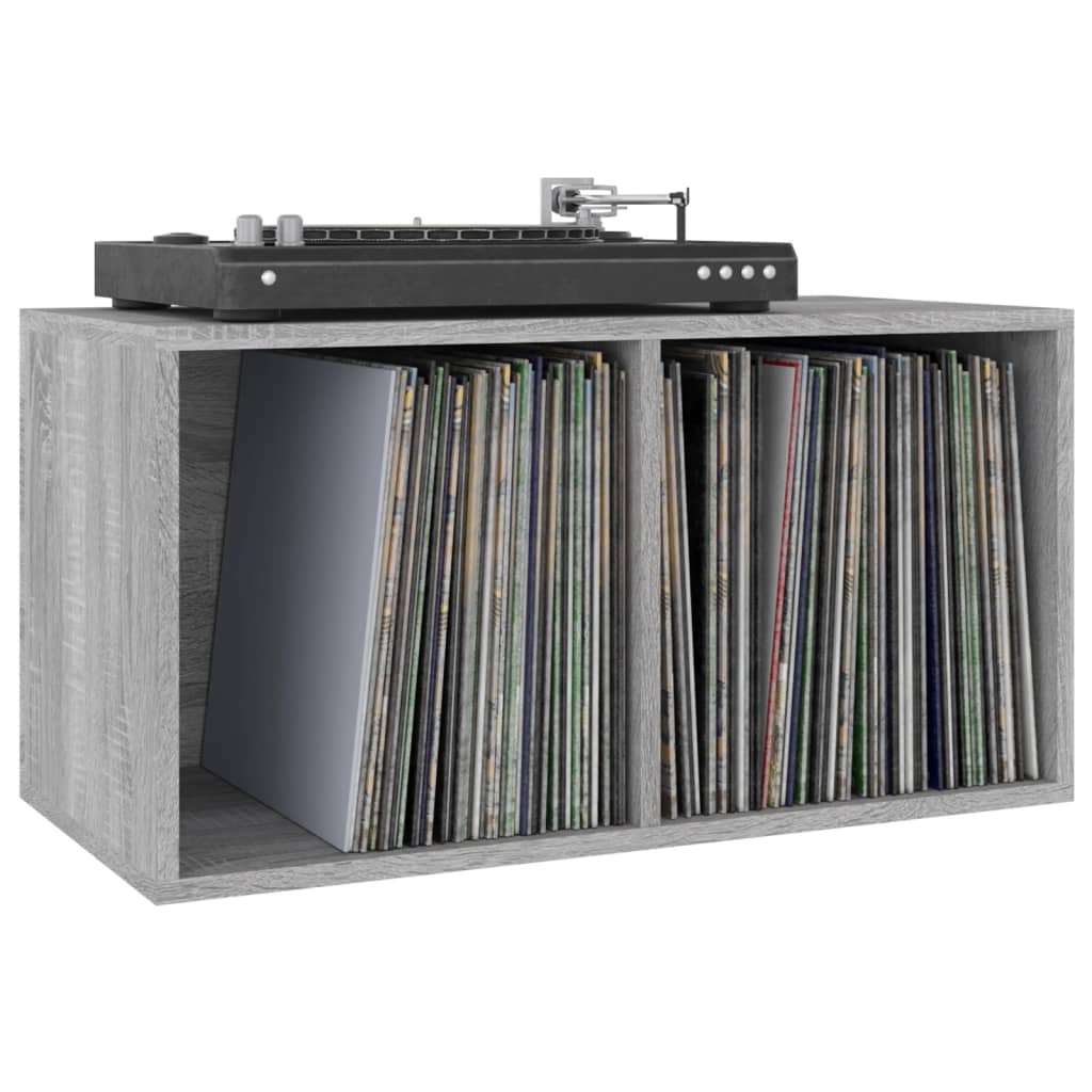 Boîte de rangement à disques vinyle Sonoma gris 71x34x36 cm - XIOS