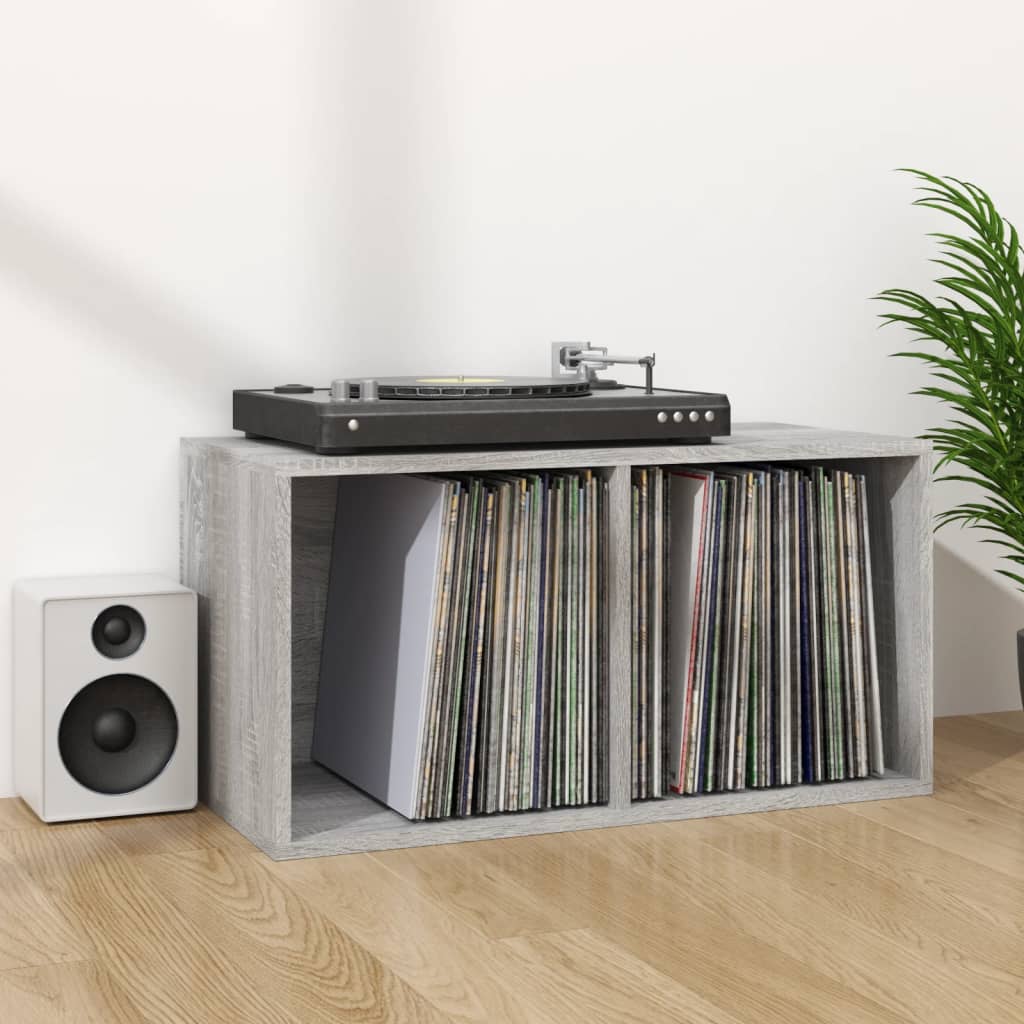 Boîte de rangement à disques vinyle Sonoma gris 71x34x36 cm - XIOS