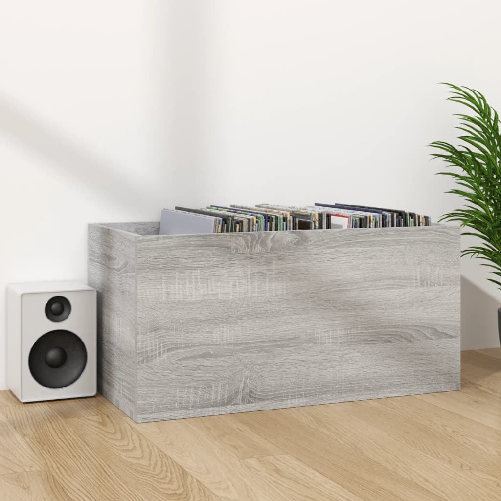 Boîte de rangement à disques vinyle Sonoma gris 71x34x36 cm - XIOS