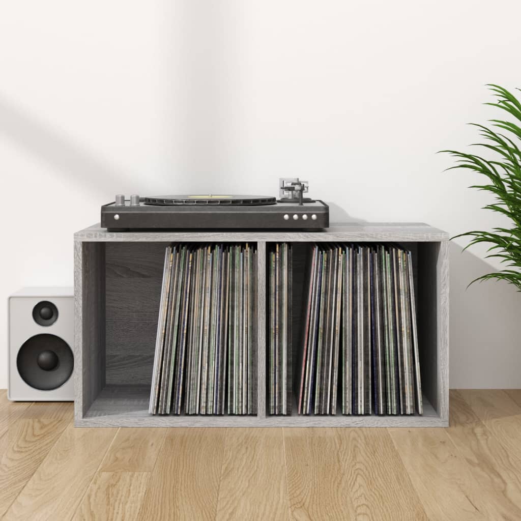 Boîte de rangement à disques vinyle Sonoma gris 71x34x36 cm - XIOS