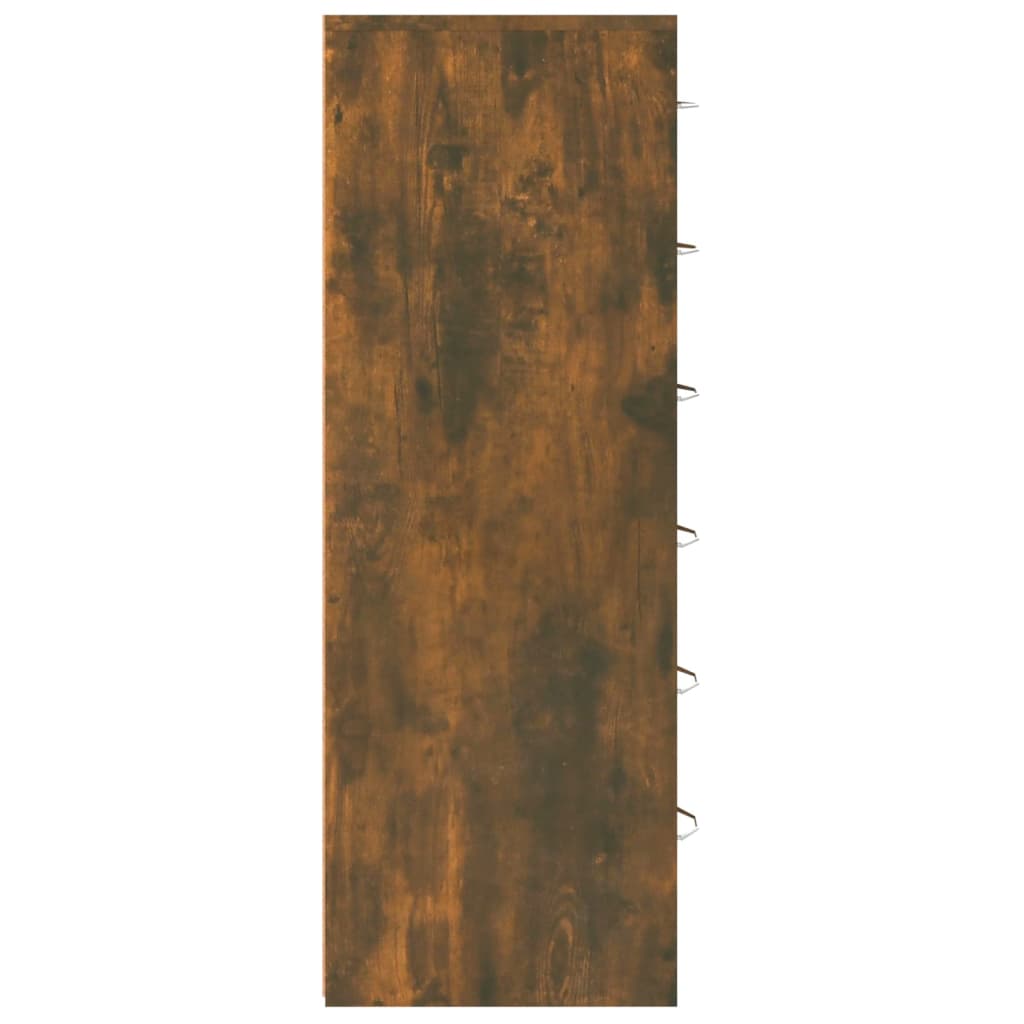 Buffet avec 6 tiroirs Chêne fumé 50x34x96 cm Bois d'ingénierie - XIOS