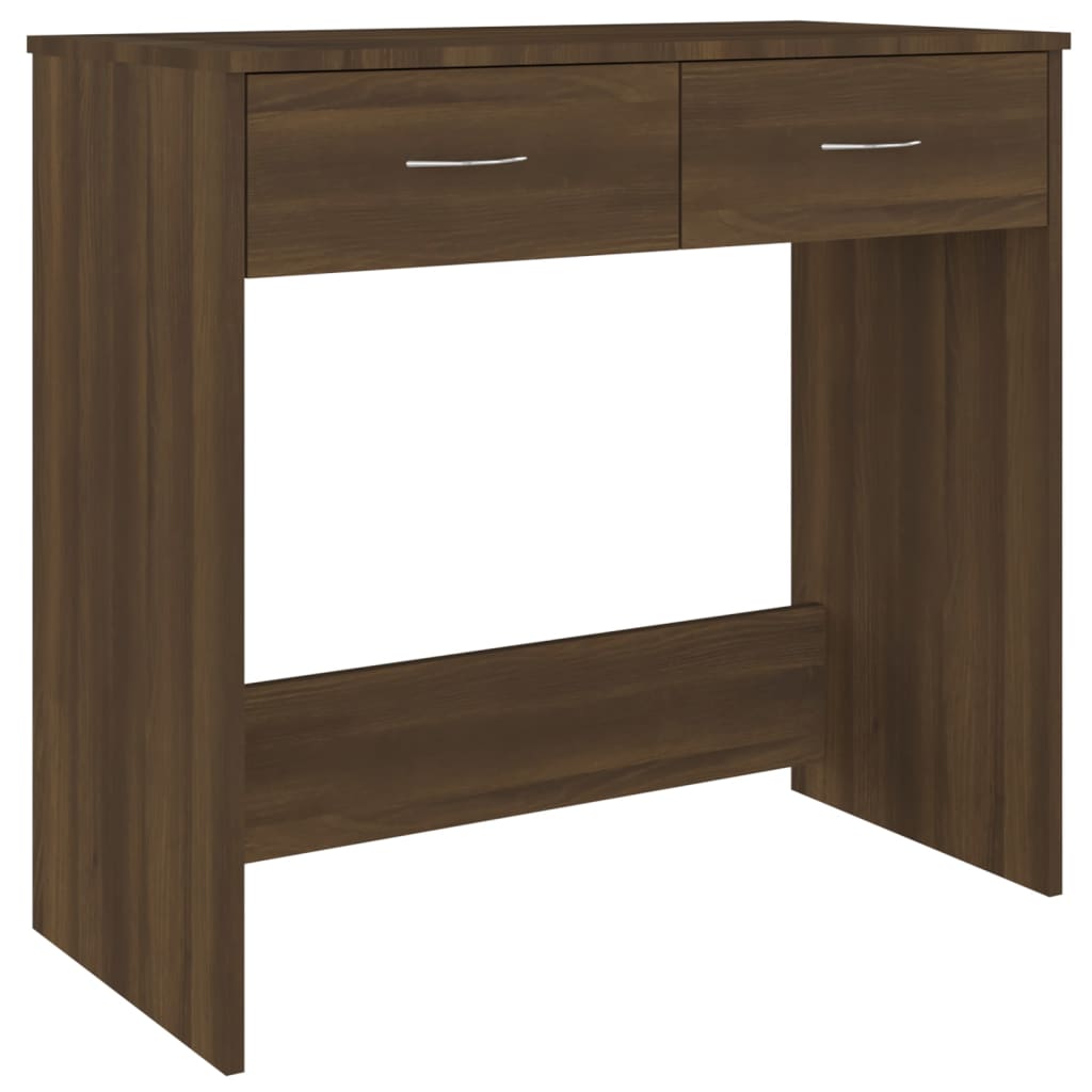 Bureau chêne marron 80x40x75 cm bois d'ingénierie