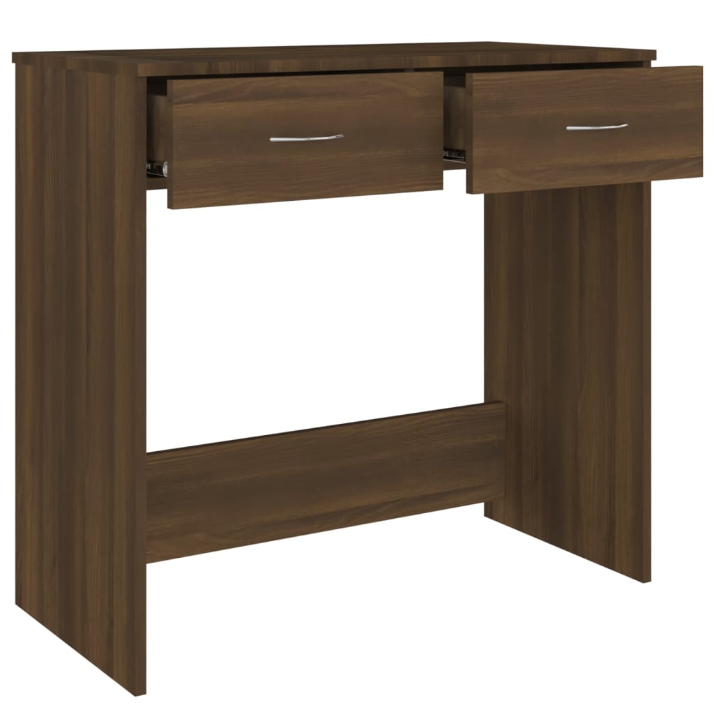Bureau chêne marron 80x40x75 cm bois d'ingénierie