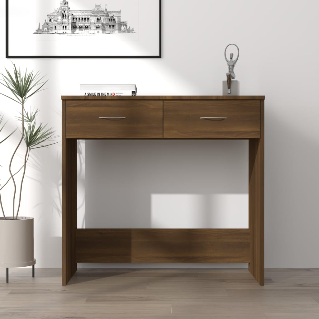 Bureau chêne marron 80x40x75 cm bois d'ingénierie - XIOS