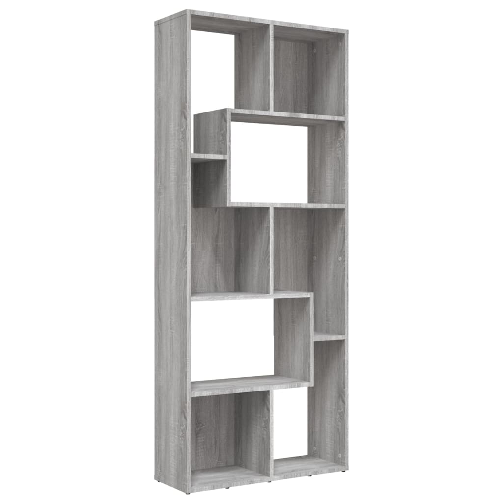 Bibliothèque Sonoma gris 67x24x161 cm Bois d'ingénierie - XIOS