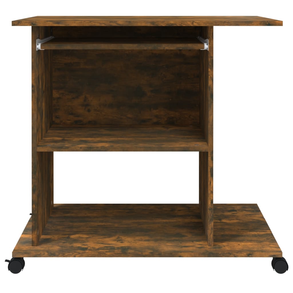 Bureau d'ordinateur Chêne fumé 80x50x75 cm Bois d'ingénierie - XIOS