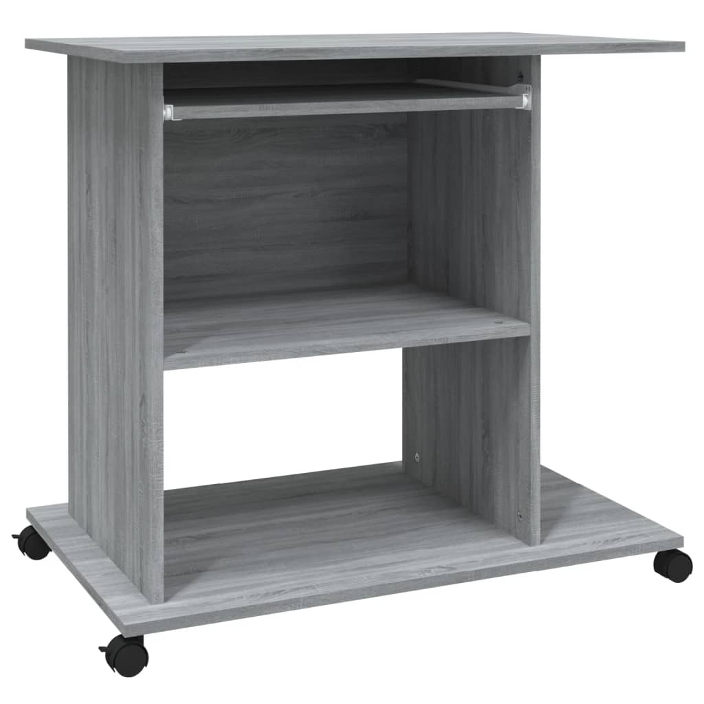 Bureau d'ordinateur Sonoma gris 80x50x75 cm Bois d'ingénierie - XIOS