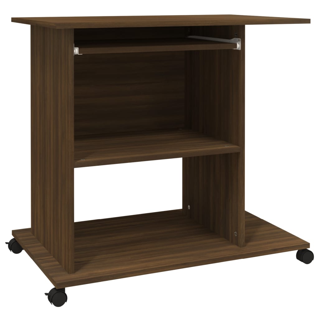 Bureau d'ordinateur Chêne marron 80x50x75 cm Bois d'ingénierie - XIOS