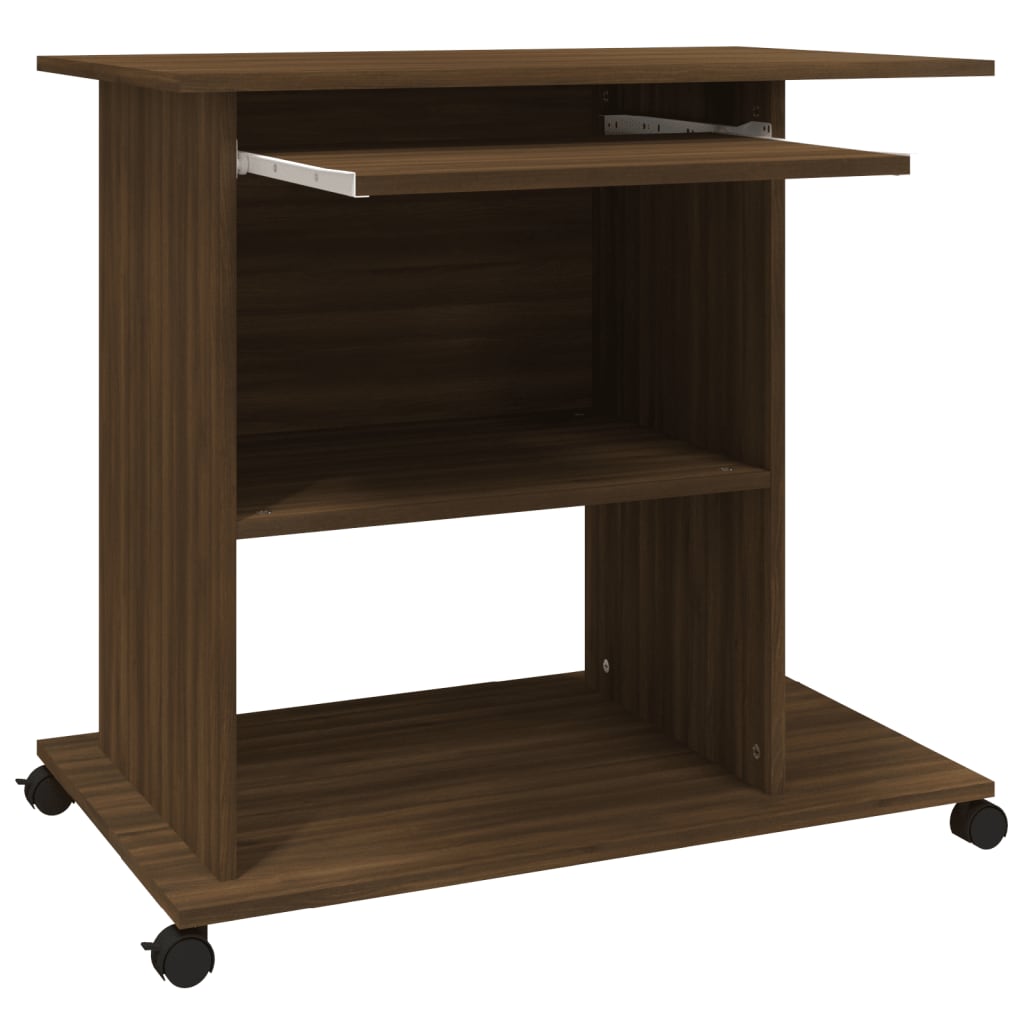 Bureau d'ordinateur Chêne marron 80x50x75 cm Bois d'ingénierie - XIOS