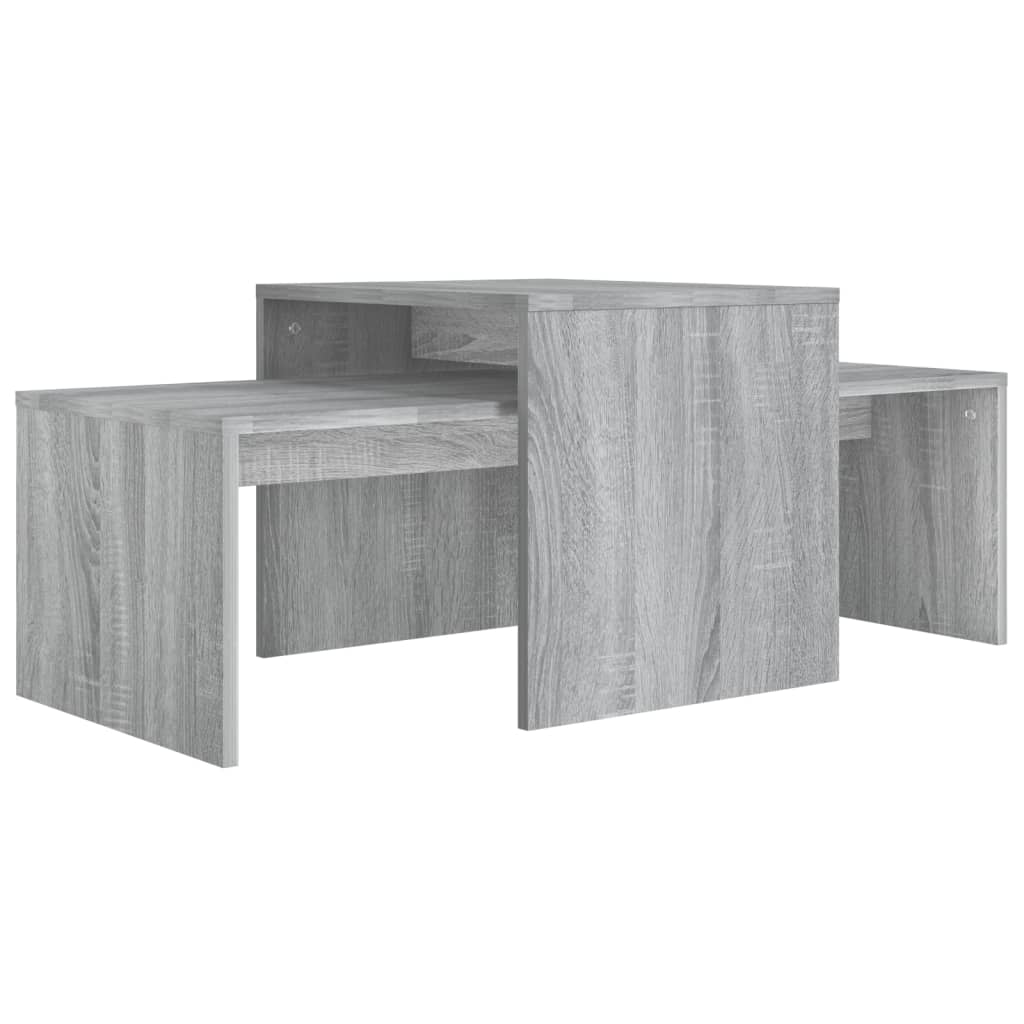 Ensemble table basse Sonoma gris 100x48x40 cm Bois d'ingénierie - XIOS