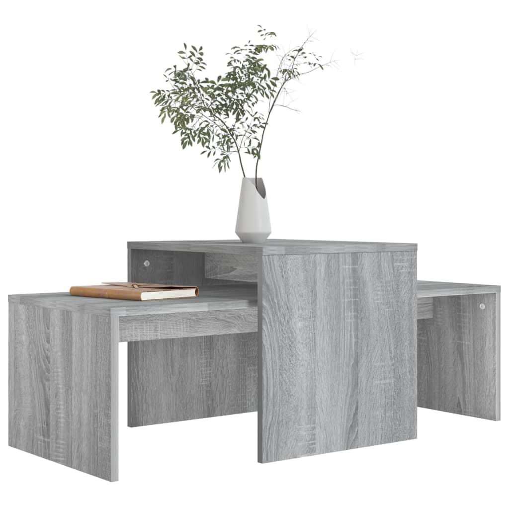 Ensemble table basse Sonoma gris 100x48x40 cm Bois d'ingénierie - XIOS